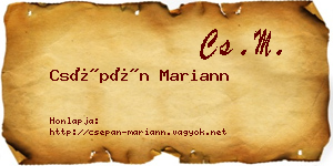 Csépán Mariann névjegykártya