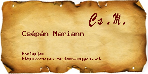 Csépán Mariann névjegykártya