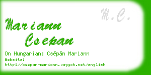 mariann csepan business card