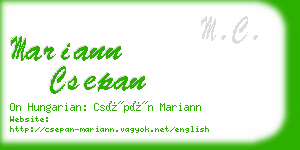 mariann csepan business card